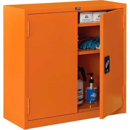 Global Industrial Emergency Preparedness Cabinet, Wall Mount, 30Wx12Dx30H, Orange 298684